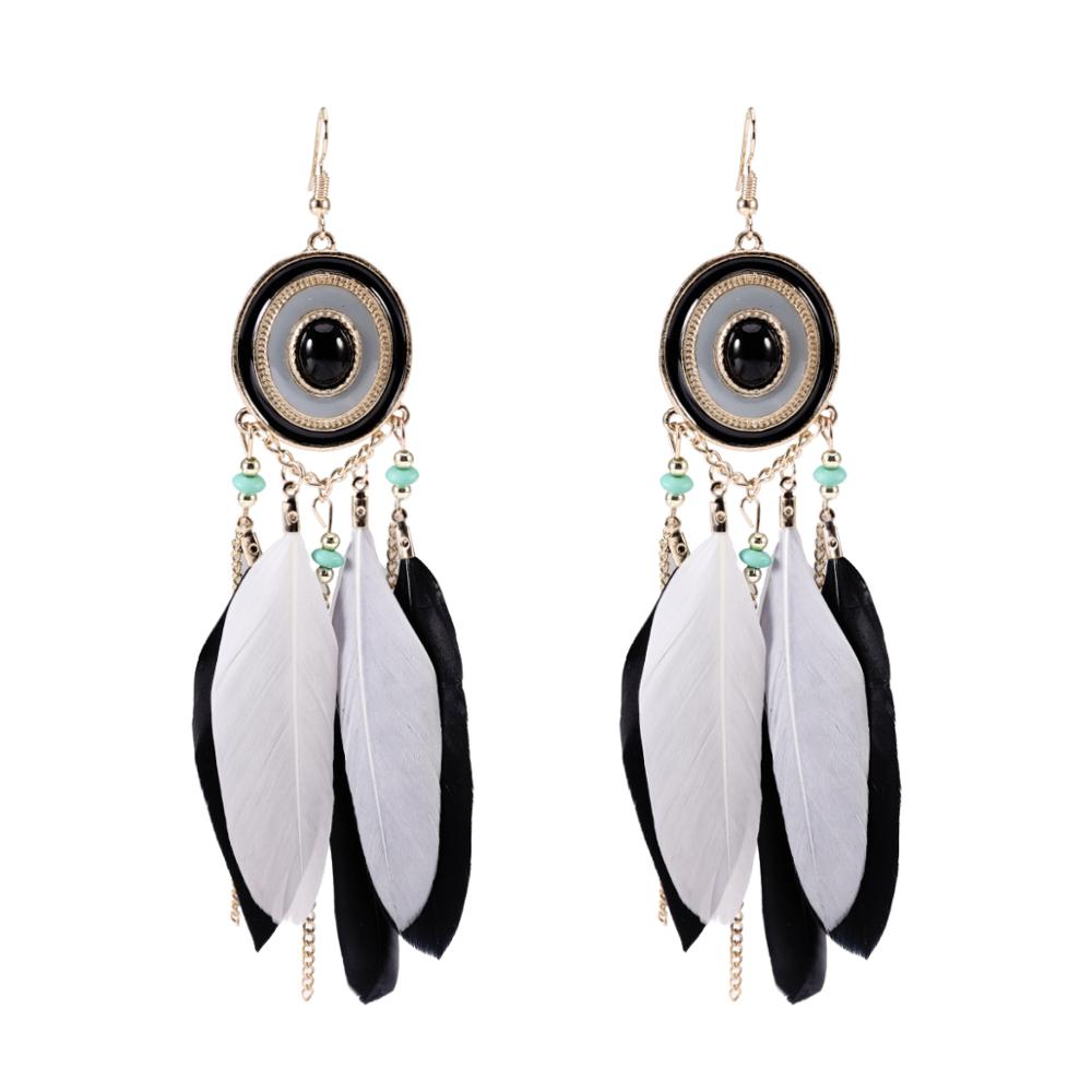 Fringed water drops earrings