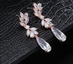 Zircon Crystal Pendant Water Drop Earrings