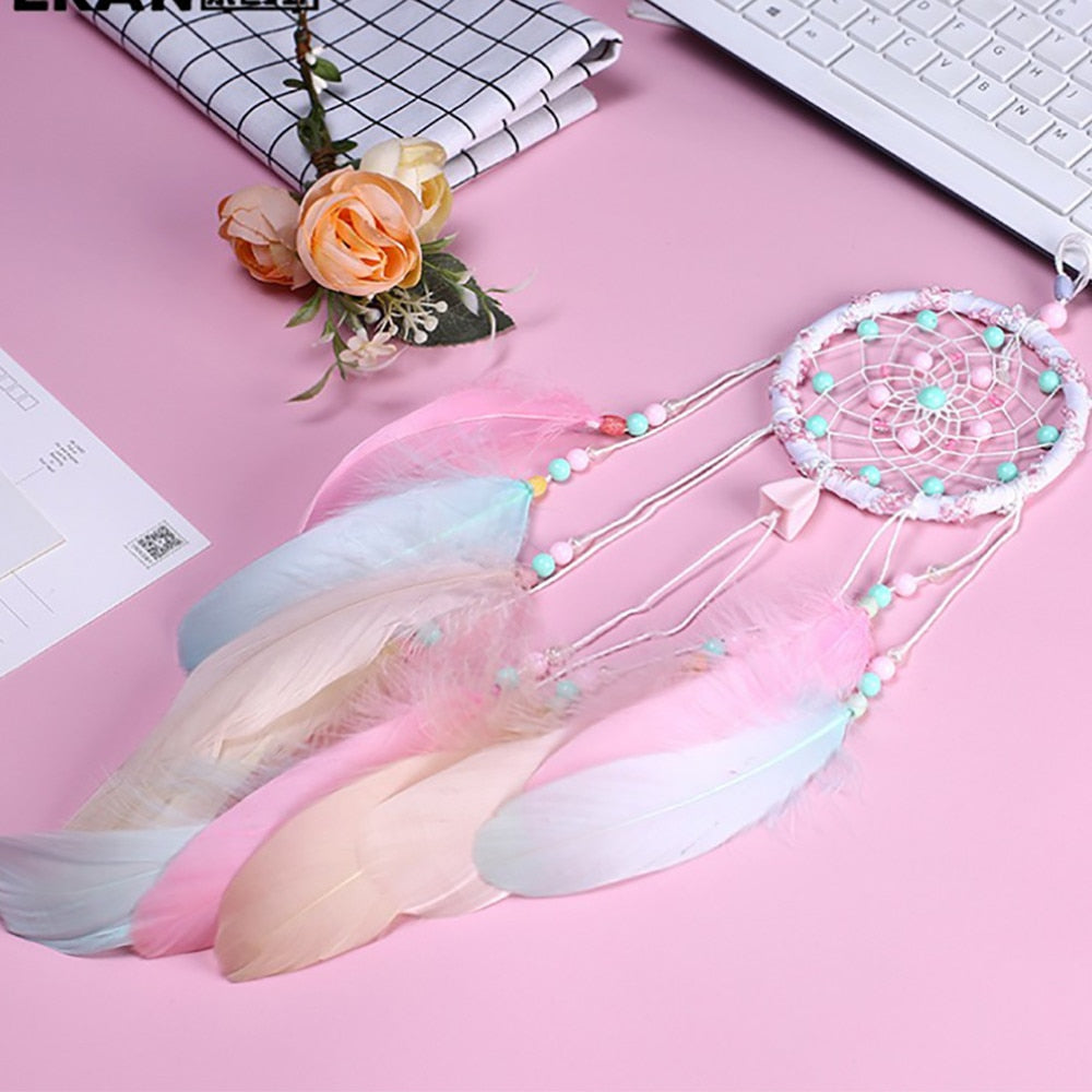 Life Tree feather dream catcher home decoration circular feathers wall hanging dreamcatchers decor for home