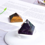 Natural Fluorite Crystal Pyramid Quartz Healing Stone