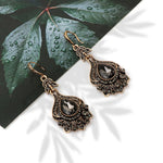 Gray Crystal Bridal Earrings