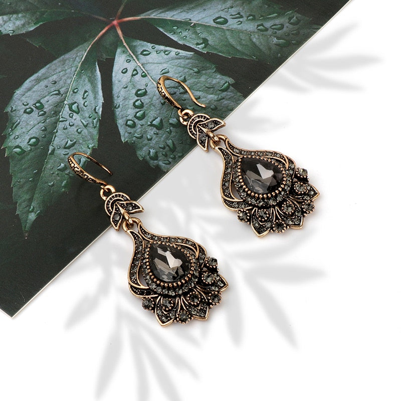 Gray Crystal Bridal Earrings