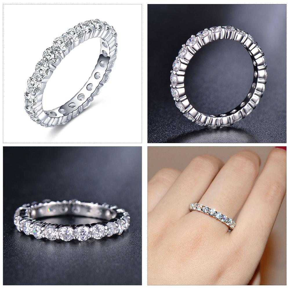 Wedding Bands Eternity Rings with Zirconia for Women