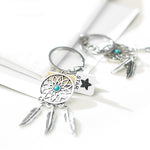 Small Handmade Feather Dream Catcher Keyring Keychain