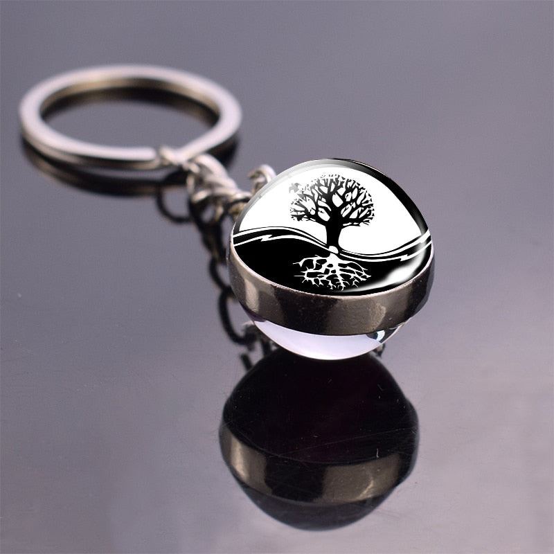 Glass Ball Pendant Keychains