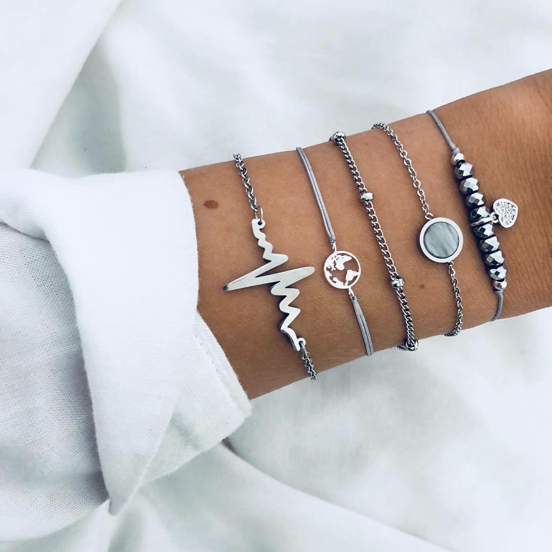 Bohemian Bracelets & Bangles Set Vintage Bead Boho Charm Bracelet