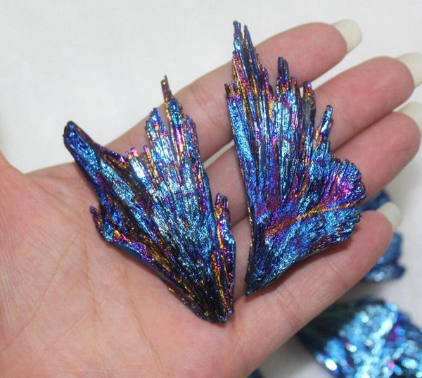 Natural Quartz Crystal Jet stone Rainbow Titanium Cluster  Mineral Specimen Healing