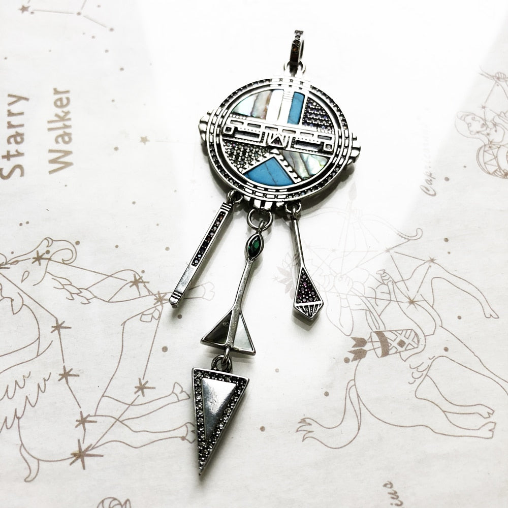 Pendant Dreamcatcher Sun Symbol, Summer Fashion Jewelry
