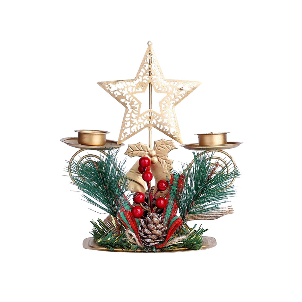 Christmas Decoration Wrought Iron Candle Holder