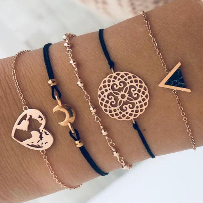 Bohemian Black Rope Chain Bracelet
