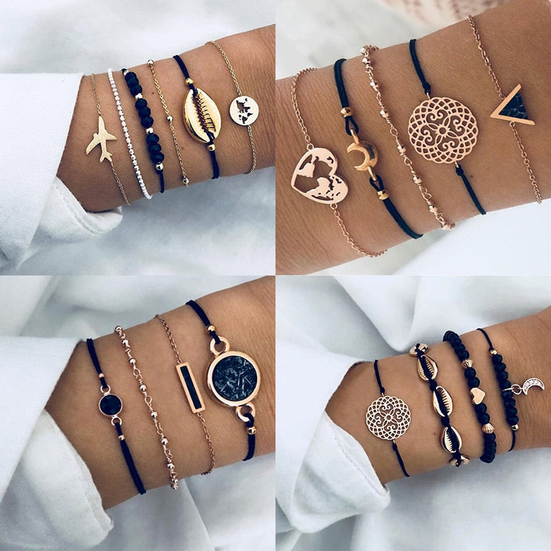 Bohemian Black Rope Chain Bracelet