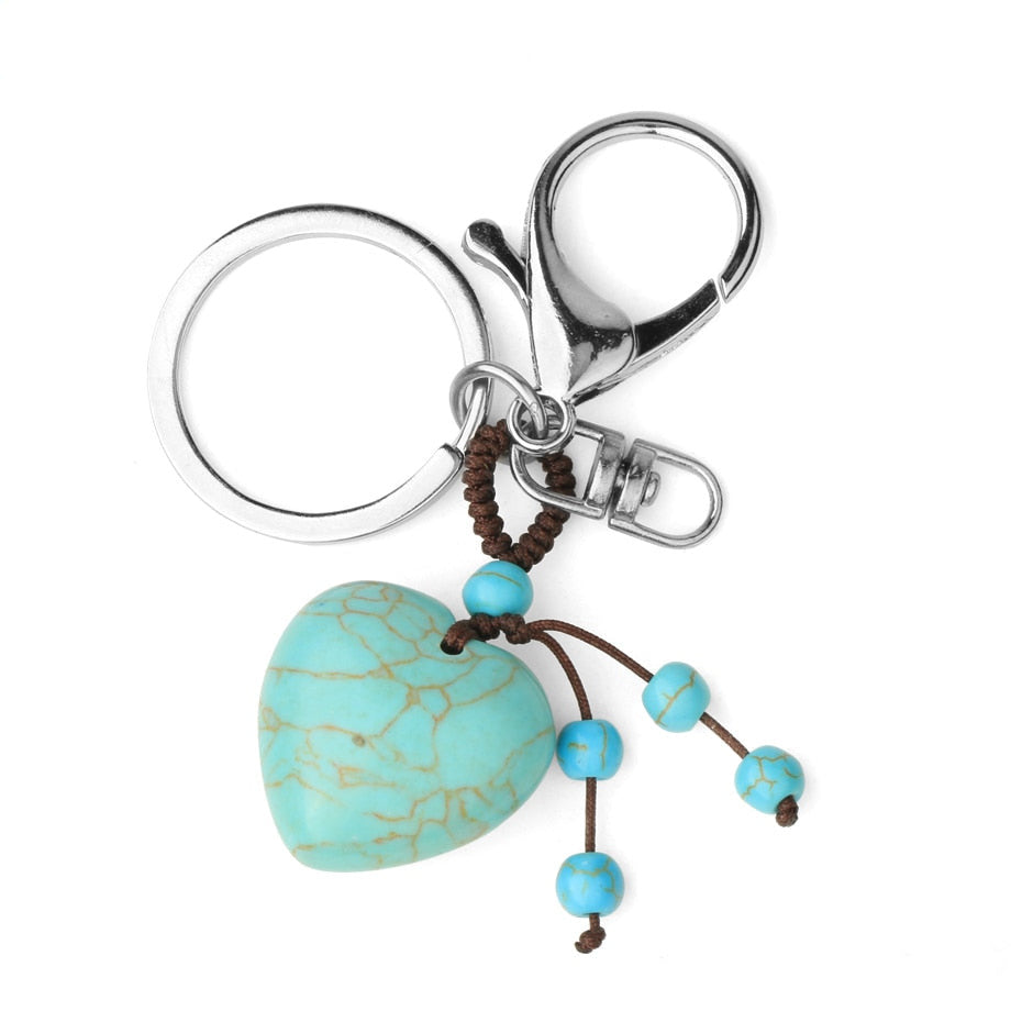  Pink Quartz Tiger Eye Keyring