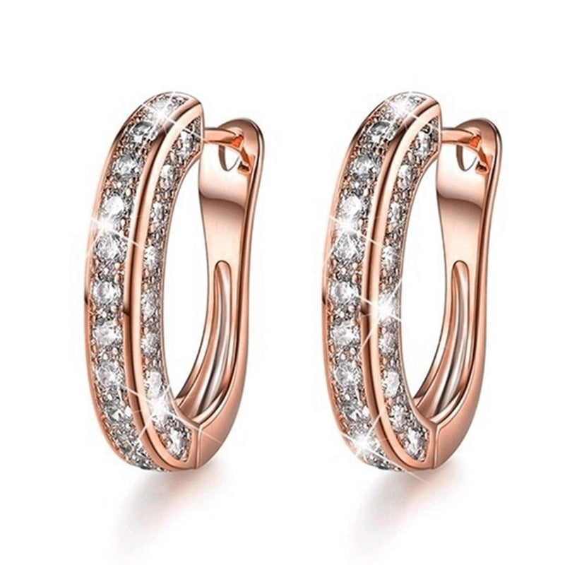 Luxury Austria Crystal  Wedding Jewelry Stud Earrings