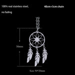 Bohemian Ethnic Feather Yoga Alloy Stainless Steel Dreamcatcher Necklace