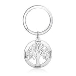 Personalized Tree of Life Stainless Steel Keychains
