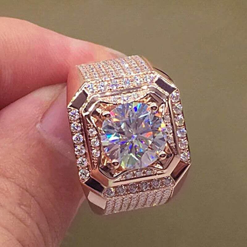 Gold 2.0 Carat White Crystal CZ Ring