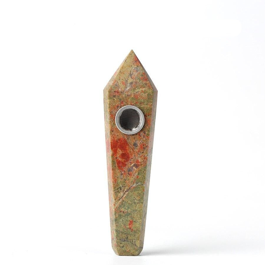 Natural Quartz Crystal Healing Obsidian Smoking Point Pipe