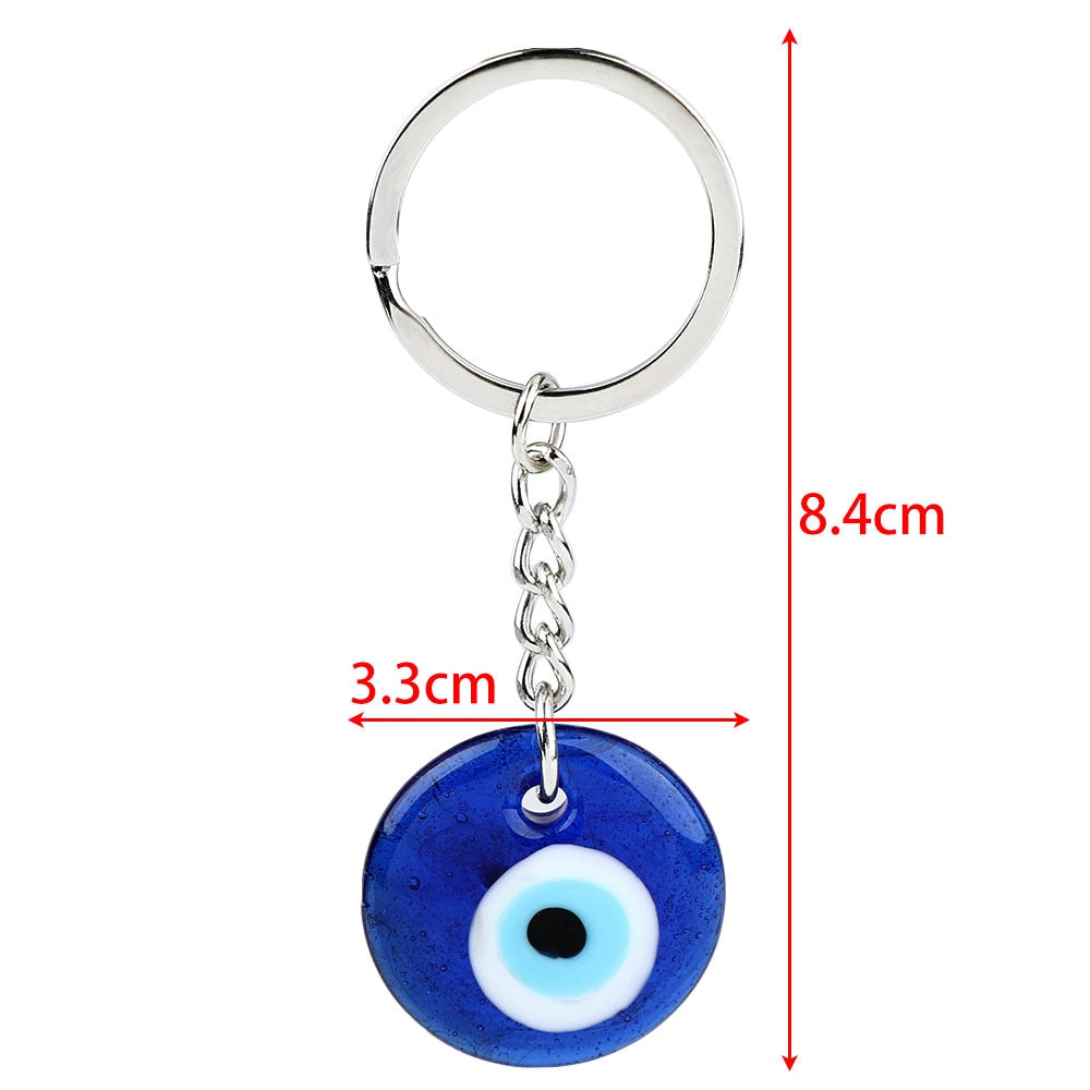 Turkish Greek Blue Eye Charm Pendant Keychain