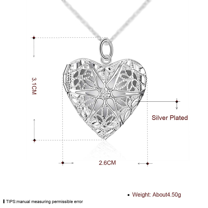 925 Sterling Silver Photo Frame Pendant Necklace