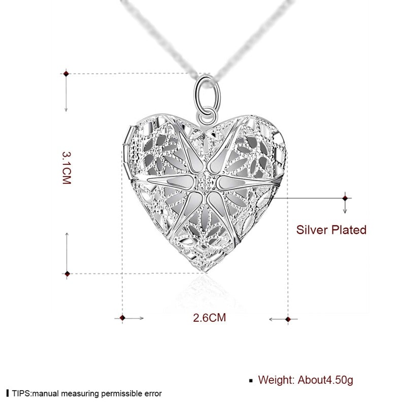 925 Sterling Silver Photo Frame Pendant Necklace