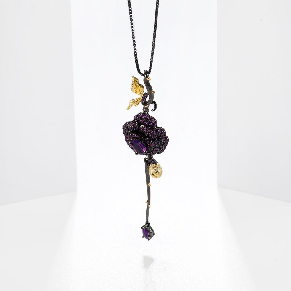 Rose Flower Pendant Necklace