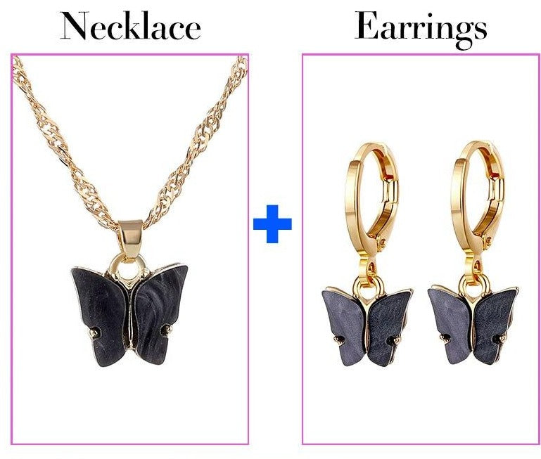 Fashion Crystal Jewelry Set Zircon Necklace Earrings Set