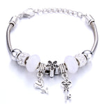 Antique Original Crown key lock Shape 6 colors Charm Bracelets