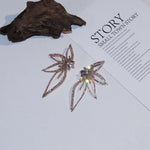 Exaggerated Crystal Geometric Flower Stud Earrings