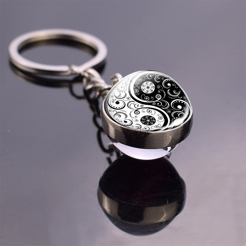 Glass Ball Pendant Keychains