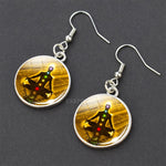 Chakra Spiritual Healing Glass Dangle Earrings