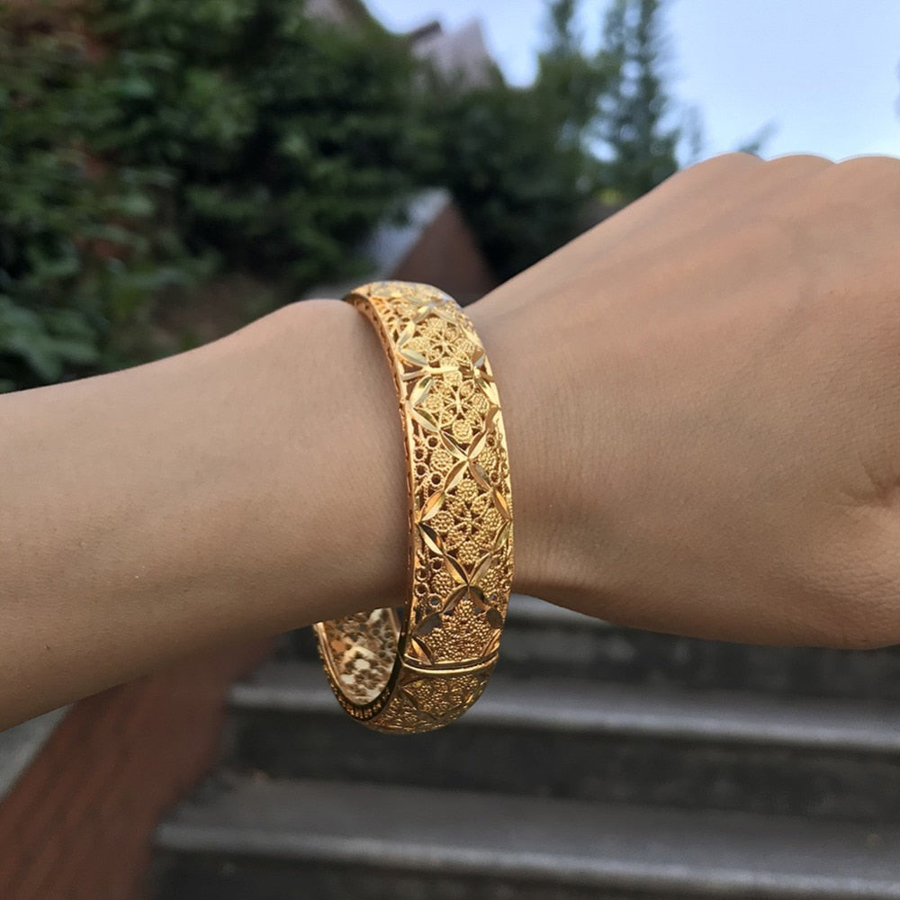24k Gold Color Ethiopian Jewelry Bangles & Bracelet
