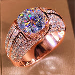 Gold 2.0 Carat White Crystal CZ Ring