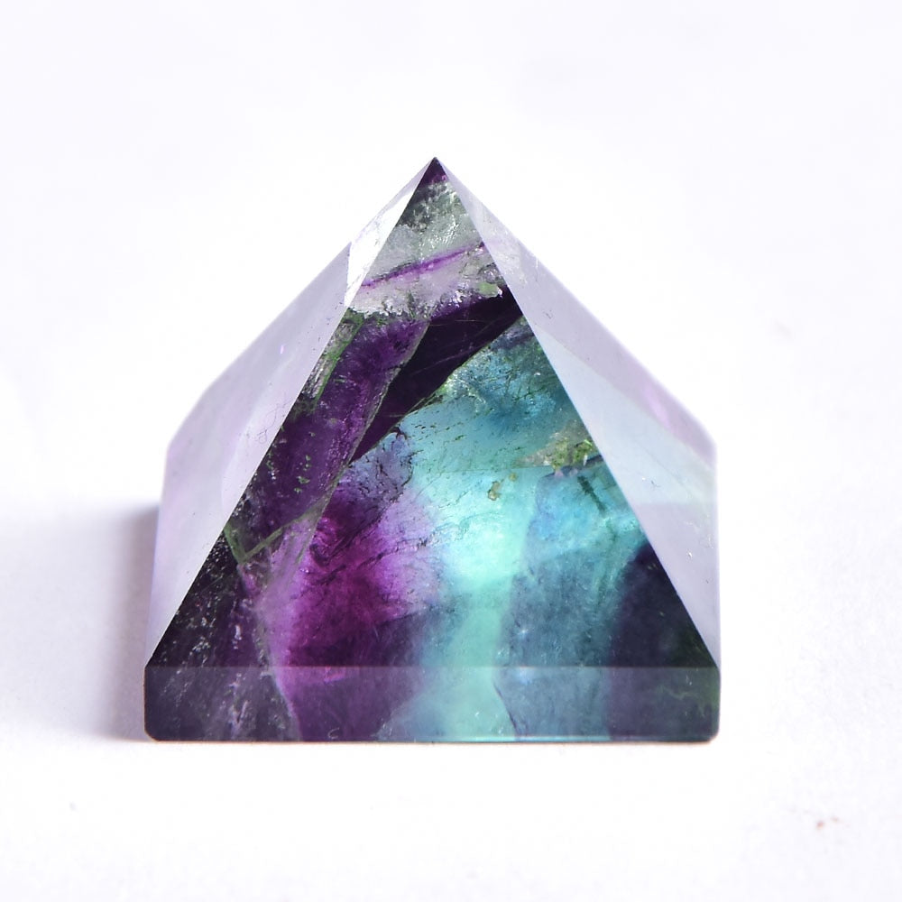Natural Fluorite Crystal Pyramid Quartz Healing Stone