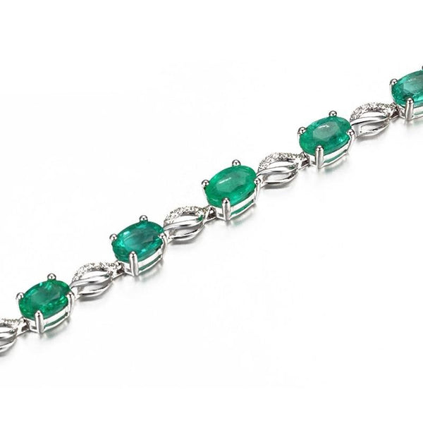 Silver 925 Jewelry Emerald Gemstone Bracelets