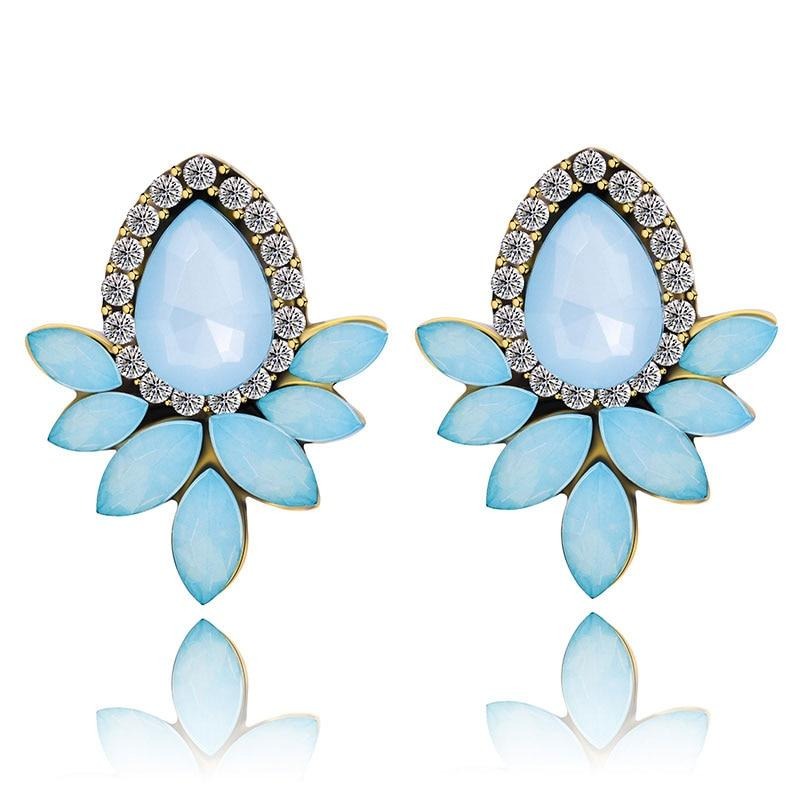 Fashion Crystal Water Drop Dangle Earrings