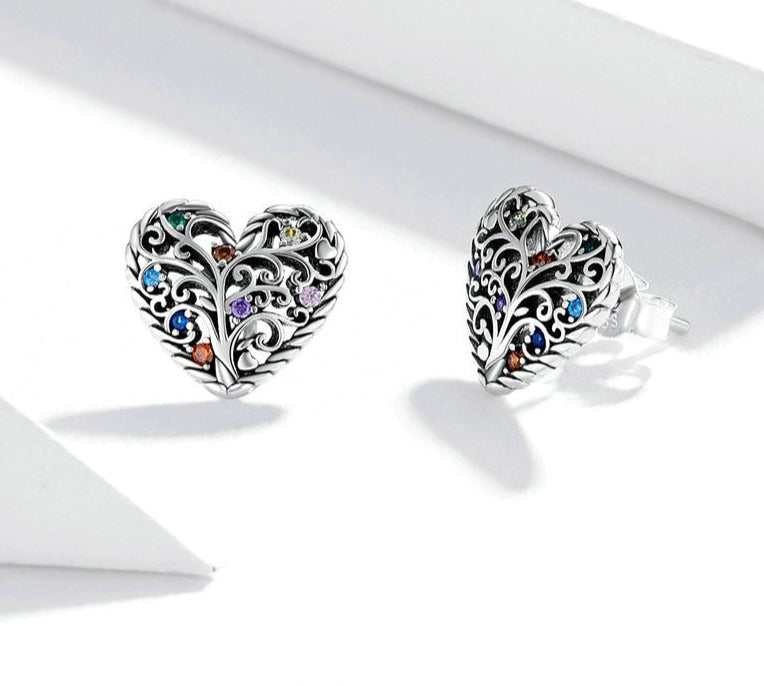 Tree of Life 925 Sterling Silver Stud Earrings