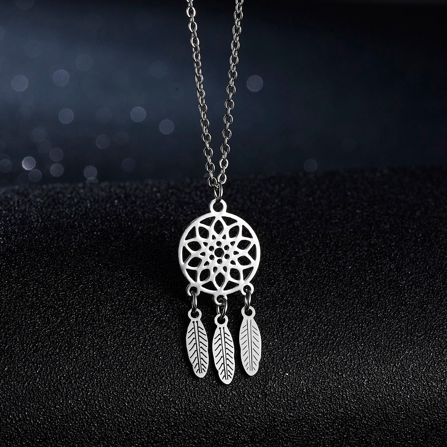 Fashion Retro Stainless Steel Dream Catcher Pendant Necklaces
