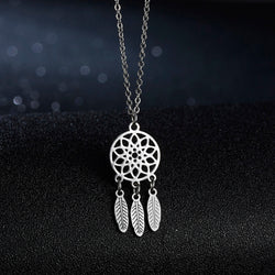 Fashion Retro Stainless Steel Dream Catcher Pendant Necklaces