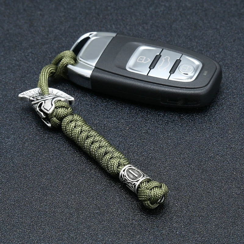 Handmade Viking Rune Bead Lanyard Keychain