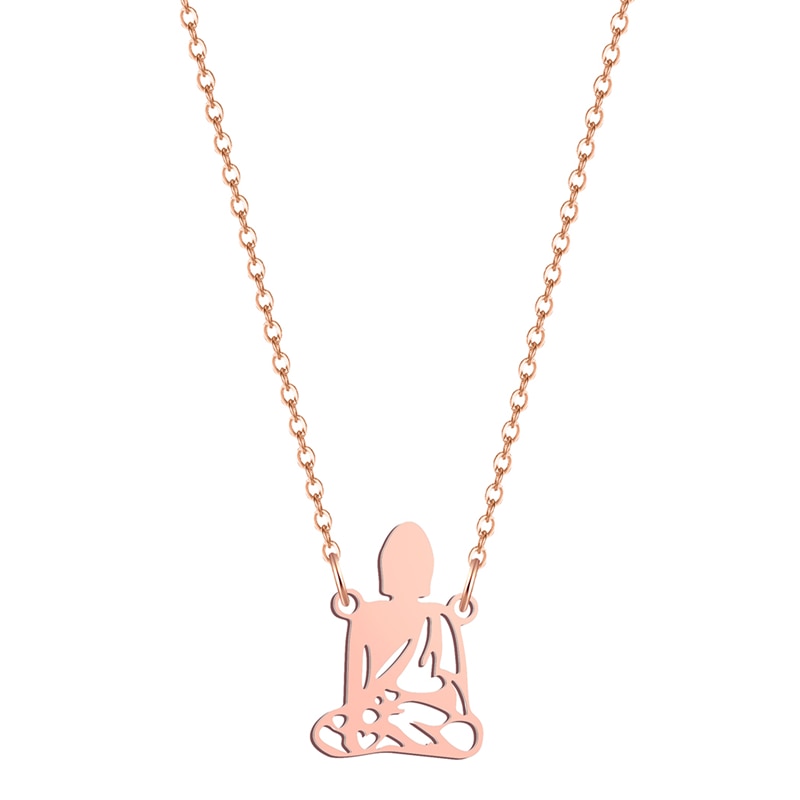 Stainless Steel Meditation Buddha Pendant Necklace