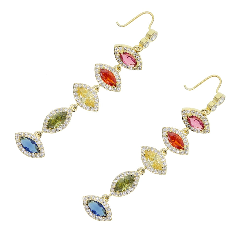 evil eye charm long dangle drop Earring