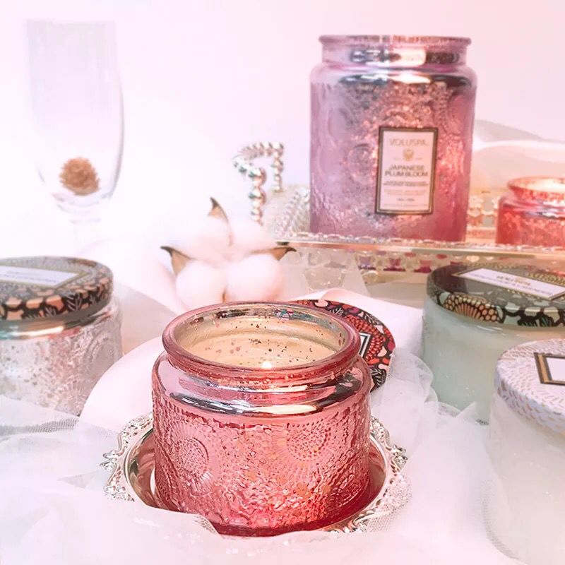 Candle Cup Color Relief Candlestick Glass Candles Jars