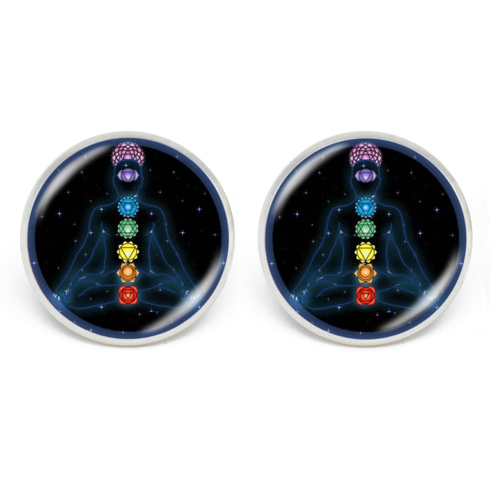 7 Chakra Reiki Photo Stud Earring