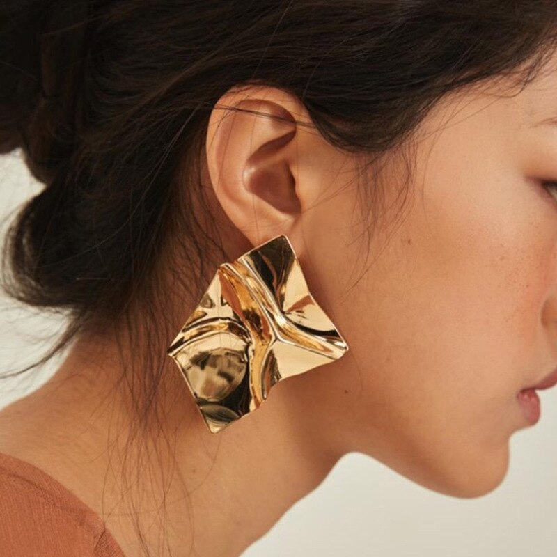 Long Crystal Tassel Gold Color Dangle Earrings