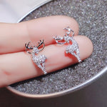 Crystal Deer Stud Earrings