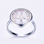 Opal  life tree circle ring