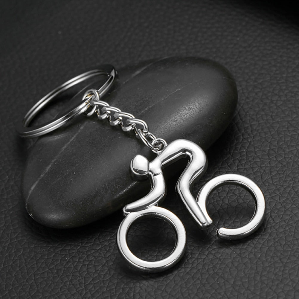 Bicycle Figure Keychain Keyring