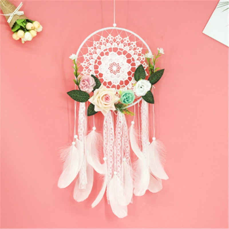 Indian Style Pink Unicorn Dreamcatcher Wind Chimes