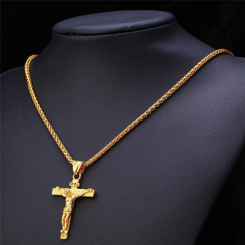 Religious Jesus Cross Necklace for Men's Fashion