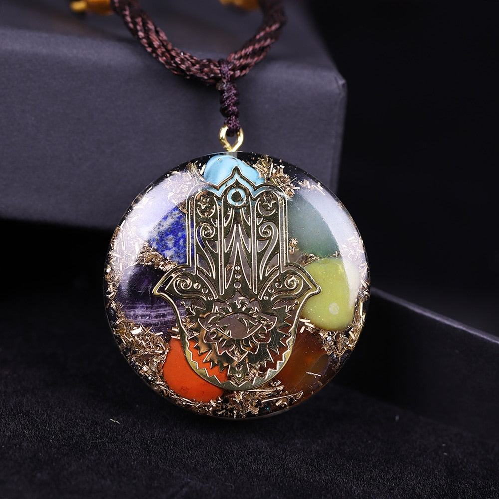 Orgonite Pendant  7 Chakra Necklace